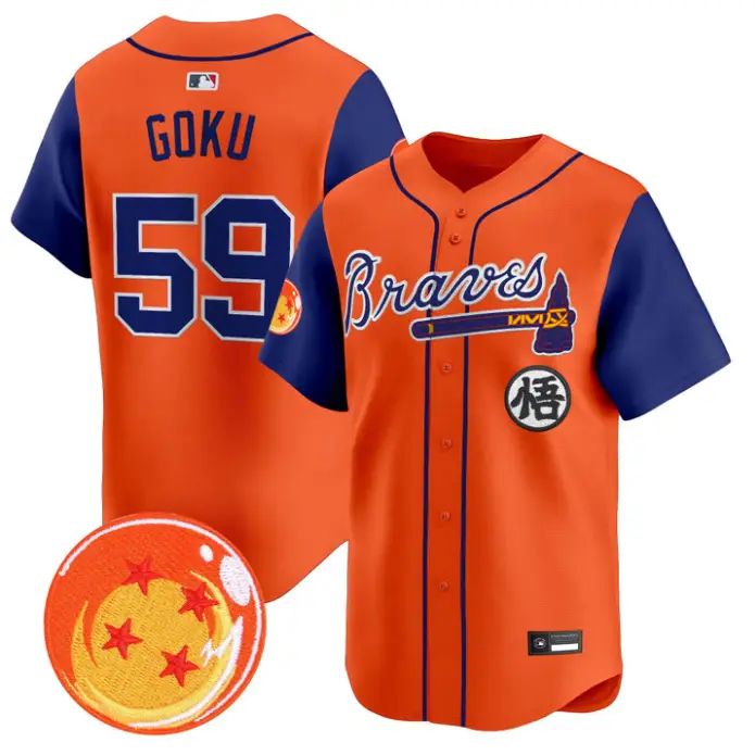 Son Goku Jersey #59 Atlanta Braves Dragon Ball Premier Stitched by My Store