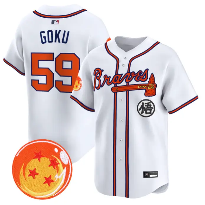 Son Goku Jersey #59 Atlanta Braves Dragon Ball Premier Stitched by My Store