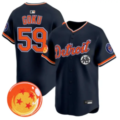 Son Goku Jersey #59 Detroit Tigers Dragon Ball Premier Stitched by My Store