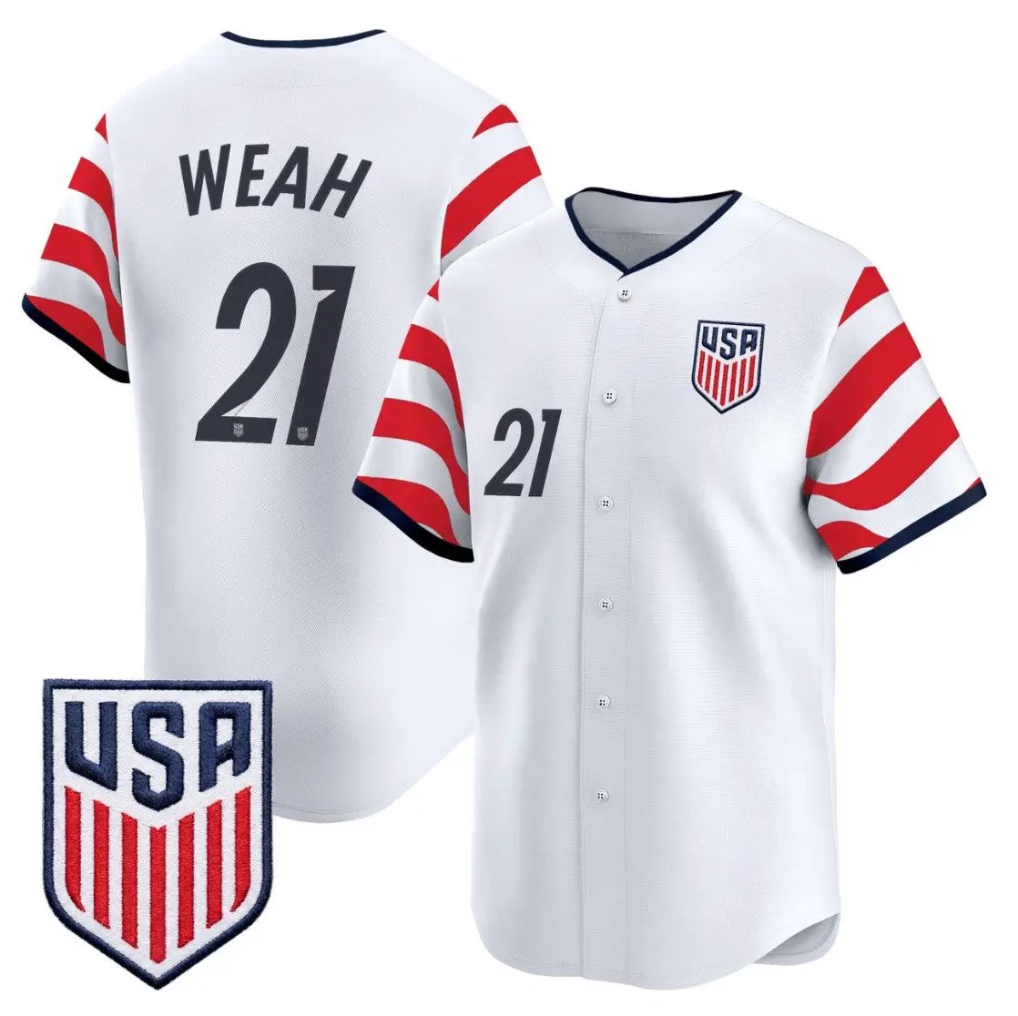Timothy Weah Jersey #21 USMNT 2026 World Cup Vapor Baseball Stitched by My Store