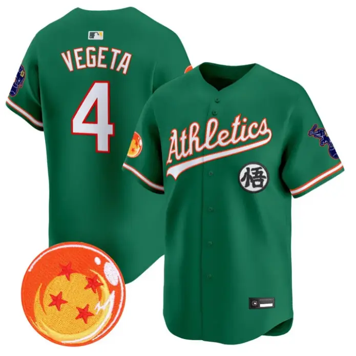 Vegeta Jersey #4 Athletics Jersey Dragon Ball Premier Stitched Alter by My Store