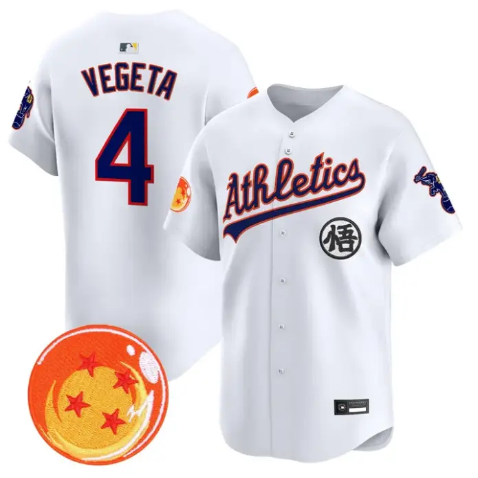 Vegeta Jersey #4 Athletics Jersey Dragon Ball Premier Stitched Alter by My Store