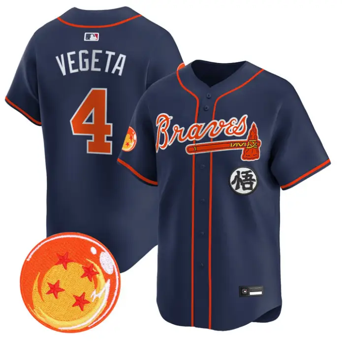 Vegeta Jersey #4 Atlanta Braves Dragon Ball Premier Stitched by My Store
