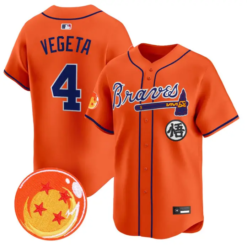 Vegeta Jersey #4 Atlanta Braves Dragon Ball Premier Stitched by My Store