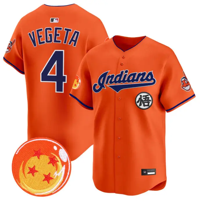 Vegeta Jersey #4 Cleveland Indians Dragon Ball Premier Stitched by My Store