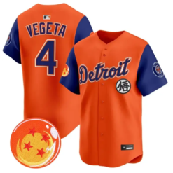 Vegeta Jersey #4 Detroit Tigers Dragon Ball Premier Stitched by My Store