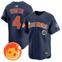 Vegeta Jersey #4 Seattle Mariners Dragon Ball Vapor Premier Stitched by My Store