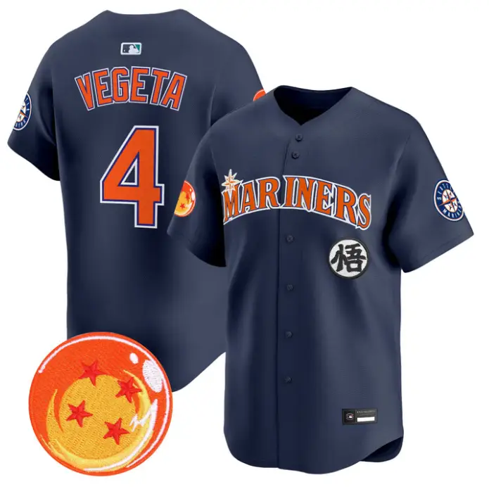 Vegeta Jersey #4 Seattle Mariners Dragon Ball Vapor Premier Stitched by My Store