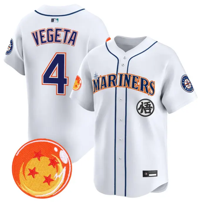 Vegeta Jersey #4 Seattle Mariners Dragon Ball Vapor Premier Stitched by My Store