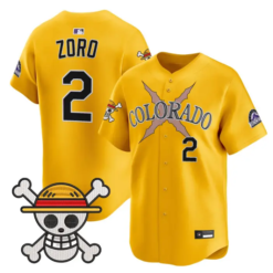Zoro Jersey #2 Colorado Rockies One Piece Premier Limited Stitched by My Store