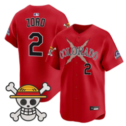 Zoro Jersey #2 Colorado Rockies One Piece Premier Limited Stitched by My Store