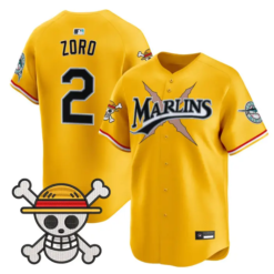 Zoro Jersey #2 Miami Marlins One Piece Premier Limited Stitched by My Store