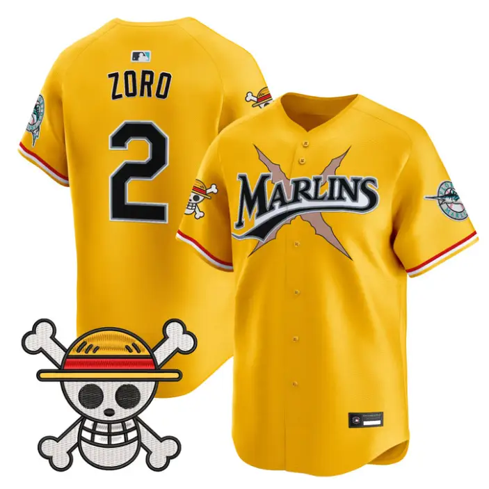 Zoro Jersey #2 Miami Marlins One Piece Premier Limited Stitched by My Store