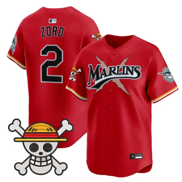 Zoro Jersey #2 Miami Marlins One Piece Premier Limited Stitched by My Store