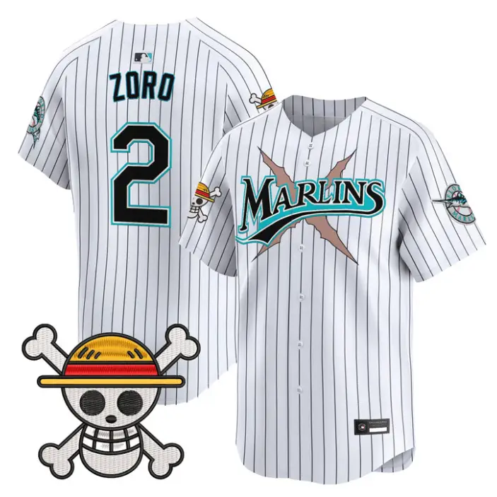 Zoro Jersey #2 Miami Marlins One Piece Premier Limited Stitched by My Store