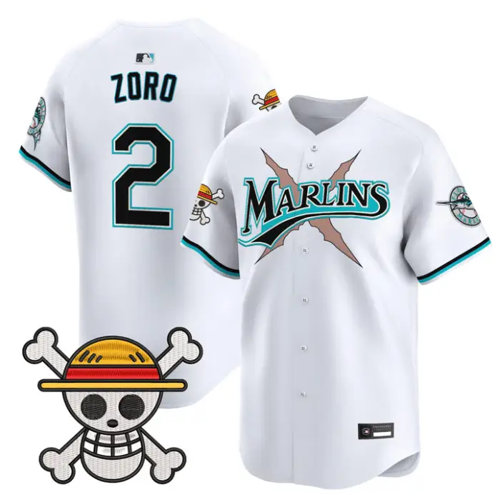 Zoro Jersey #2 Miami Marlins One Piece Premier Limited Stitched by My Store