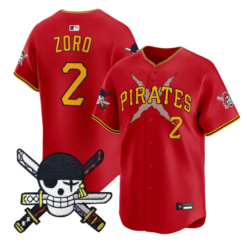 Zoro Jersey #2 Pittsburgh Pirates One Piece Zoro Patch Premier Stitched by My Store