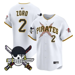 Zoro Jersey #2 Pittsburgh Pirates One Piece Zoro Patch Premier Stitched by My Store