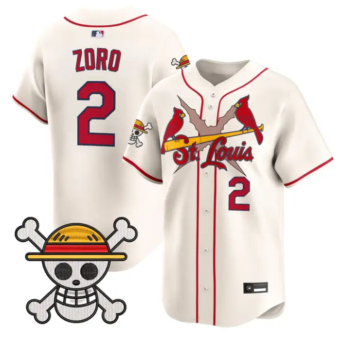 Zoro Jersey #2 St. Louis Cardinals One Piece Premier Limited Stitched by My Store