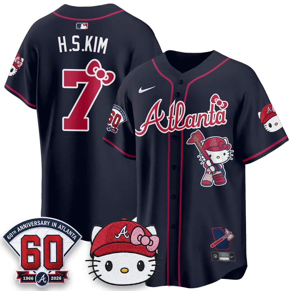 Atlanta Braves x Meow KT 2026 Vapor Limited Jersey - All Stitched by Atlanta Braves