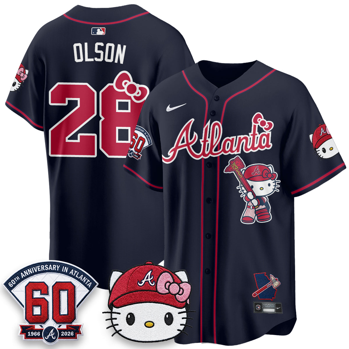 Atlanta Braves x Meow KT 2026 Vapor Limited Jersey - All Stitched by Atlanta Braves