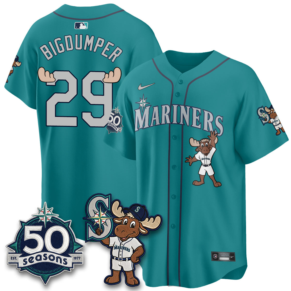 SEA Mascot Jersey - All Stitched by Seattle Mariners