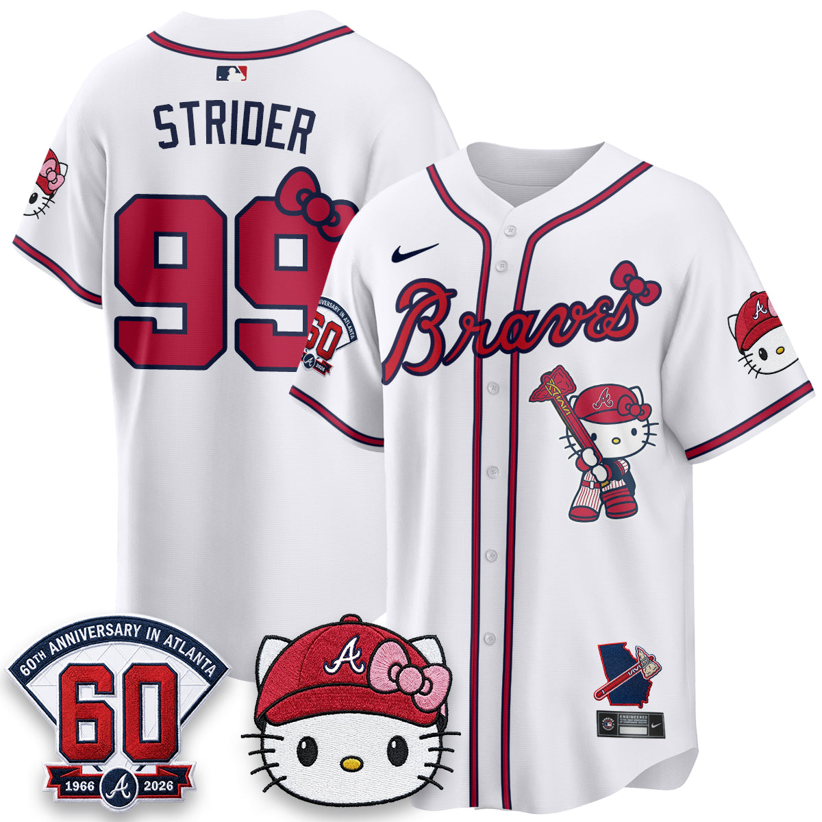 Atlanta Braves x Meow KT 2026 Vapor Limited Jersey - All Stitched by Atlanta Braves