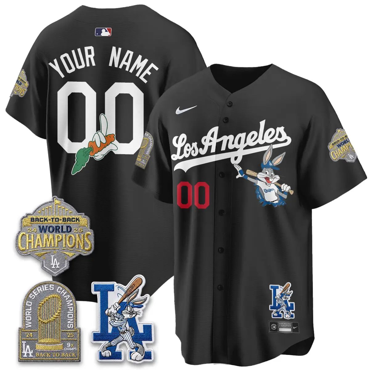 LAD Bunny Vapor Limited Custom Jersey - All Stitched by Los Angeles Dodgers