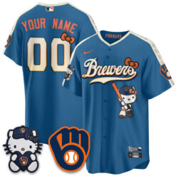Milwaukee Brewers Meow KT Night Vapor Limited Custom Jersey - All Stitched by Milwaukee Brewers