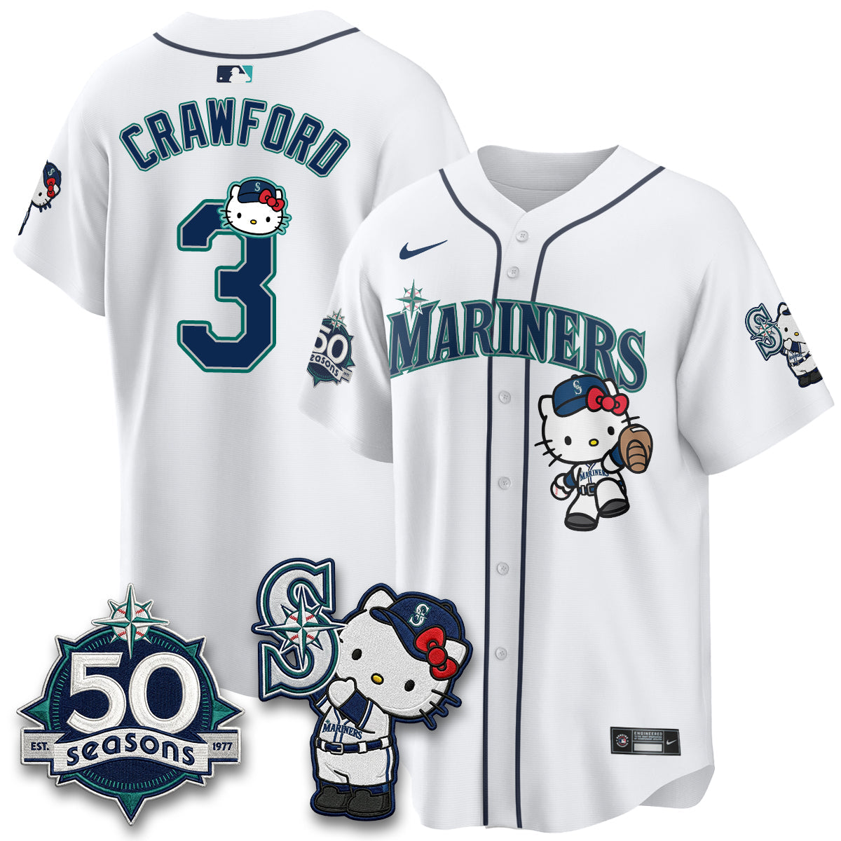 SEA x Meow KT Night Limited Jersey - All Stitched V2 by Seattle Mariners