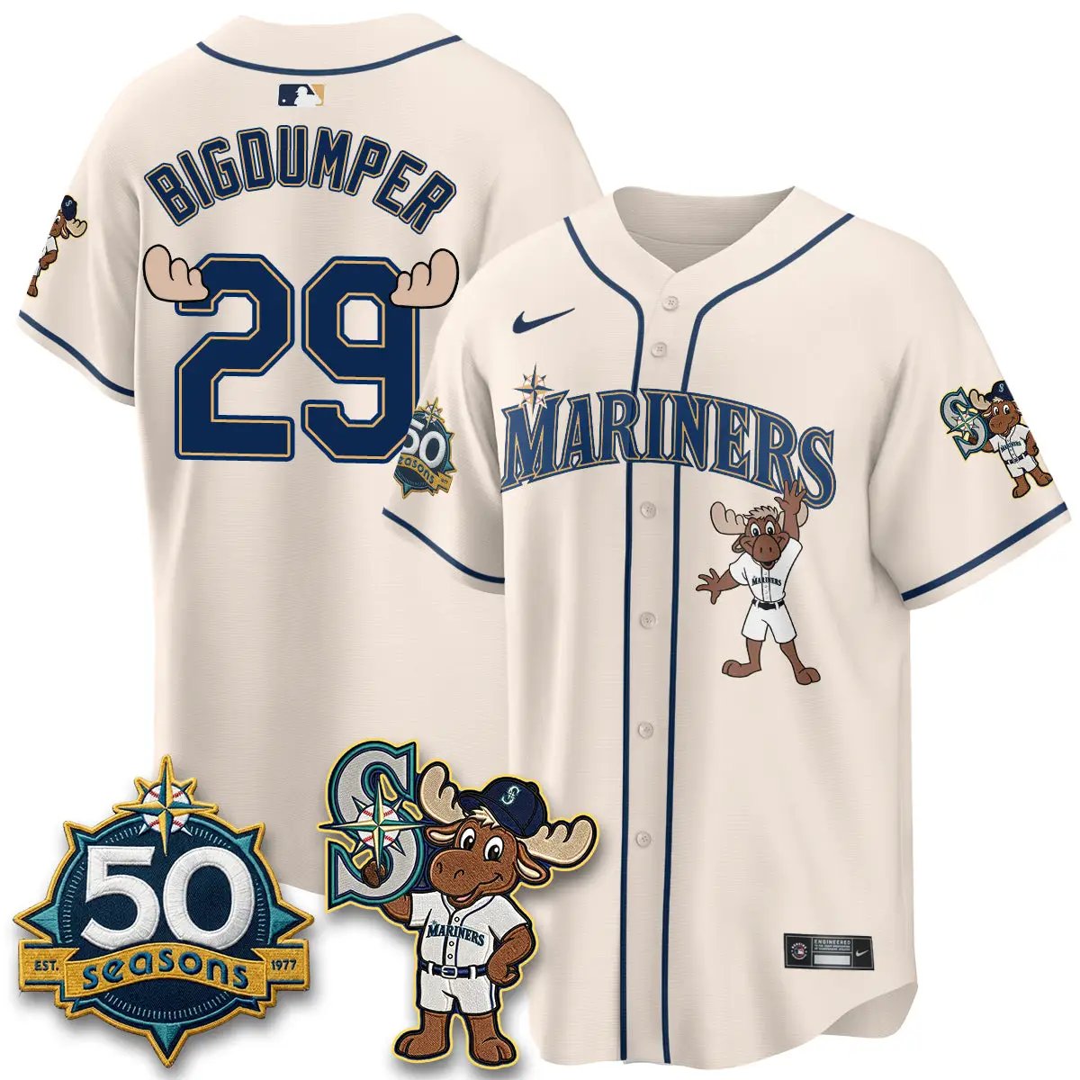 SEA Mascot Jersey - All Stitched by Seattle Mariners