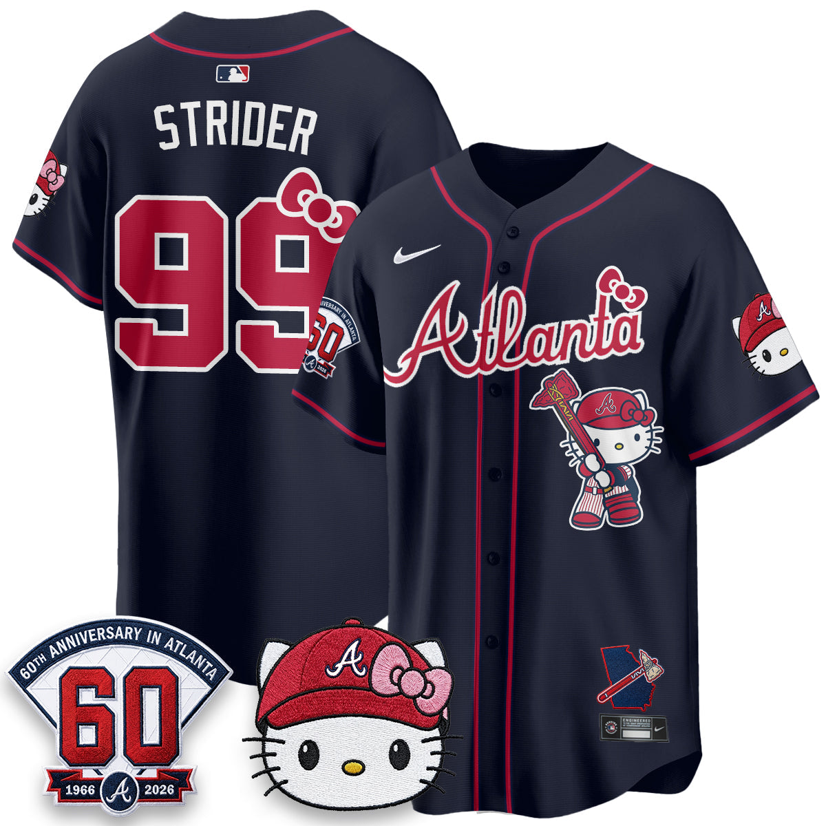 Atlanta Braves x Meow KT 2026 Vapor Limited Jersey - All Stitched by Atlanta Braves