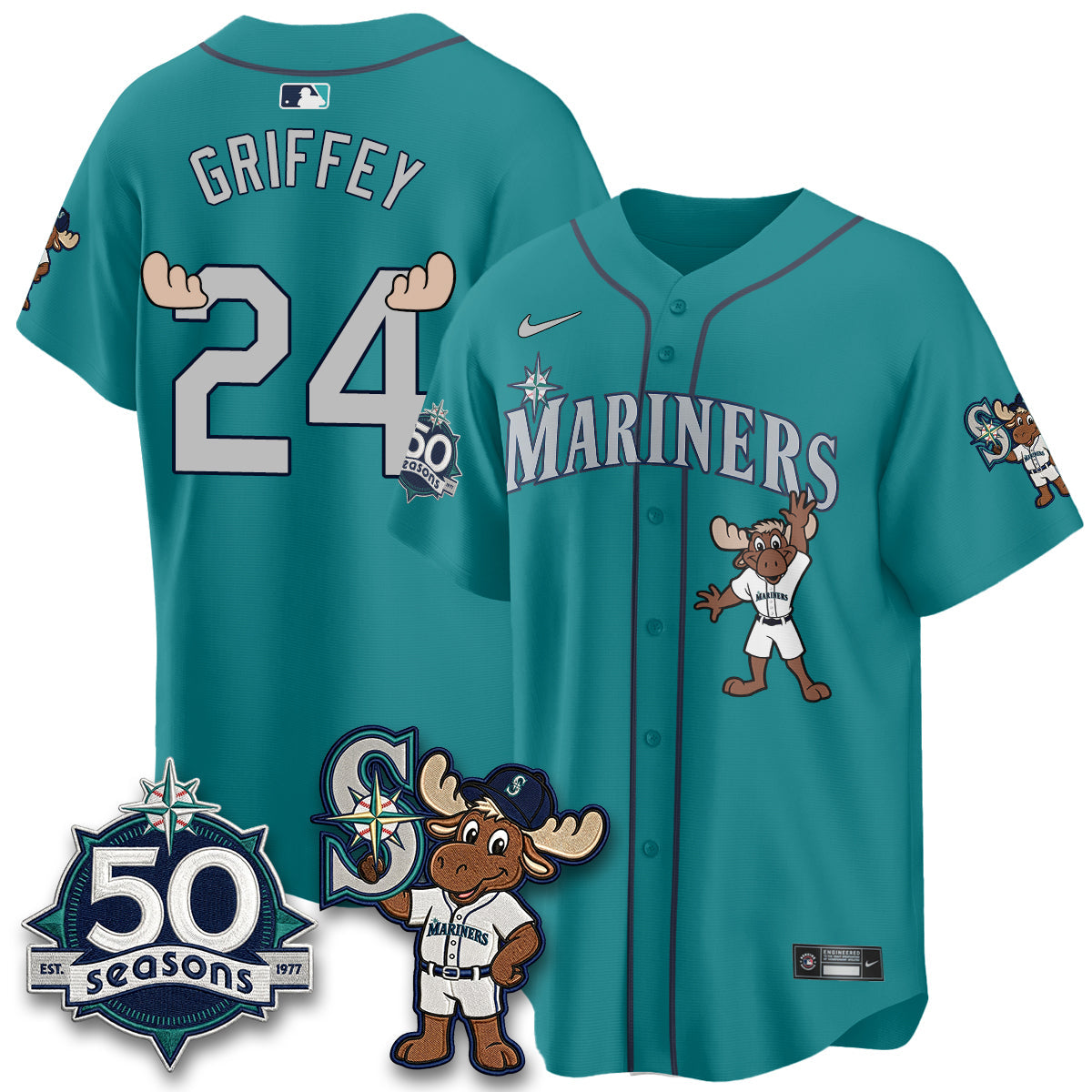 SEA Mascot Jersey - All Stitched by Seattle Mariners