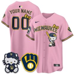 Milwaukee Brewers Meow KT Night Vapor Limited Custom Jersey - All Stitched by Milwaukee Brewers