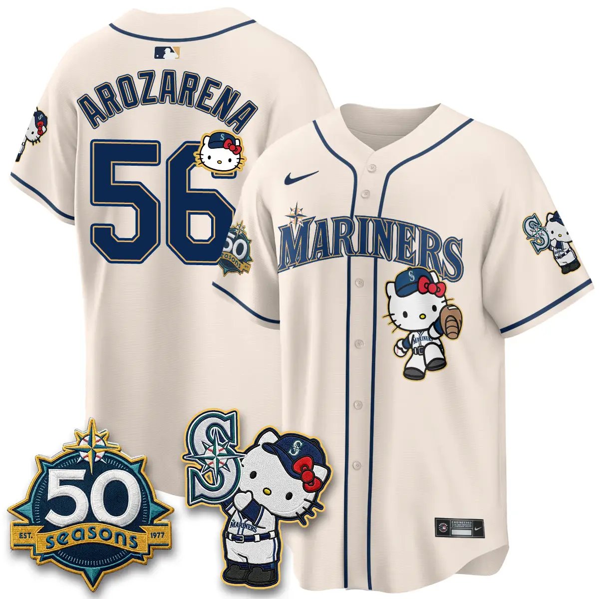 SEA x Meow KT Night Limited Jersey - All Stitched V2 by Seattle Mariners