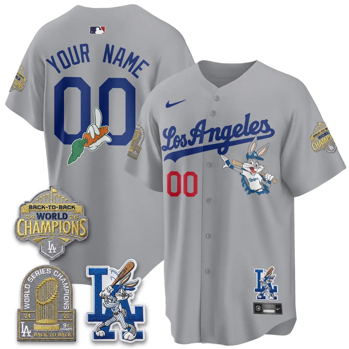 LAD Bunny Vapor Limited Custom Jersey - All Stitched by Los Angeles Dodgers