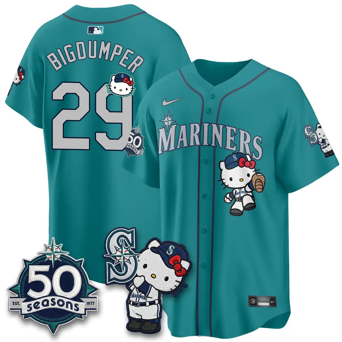 SEA x Meow KT Night Limited Jersey - All Stitched V2 by Seattle Mariners