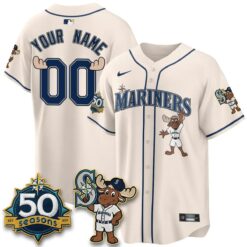 SEA Mascot Custom Jersey - All Stitched by Seattle Mariners