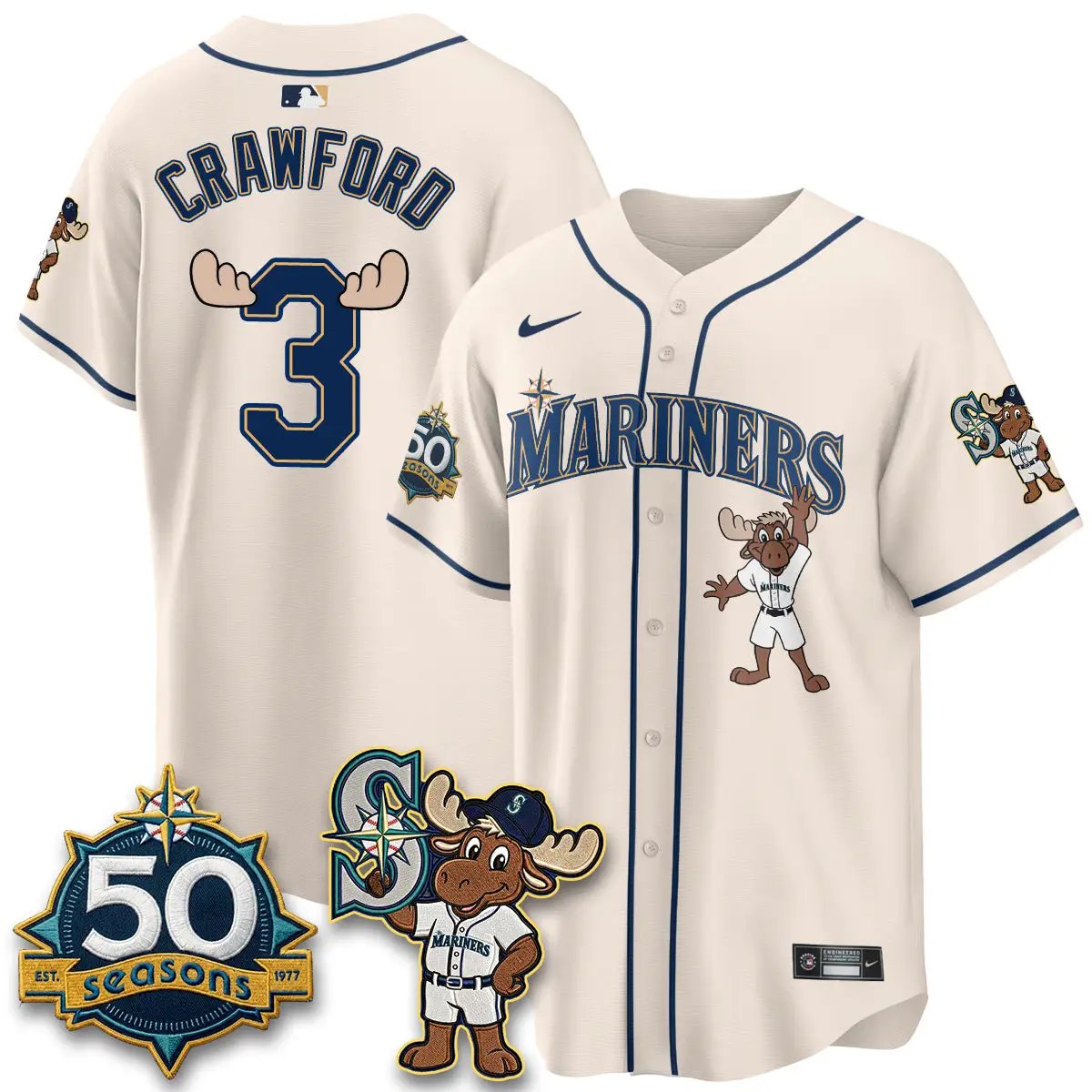 SEA Mascot Jersey - All Stitched by Seattle Mariners