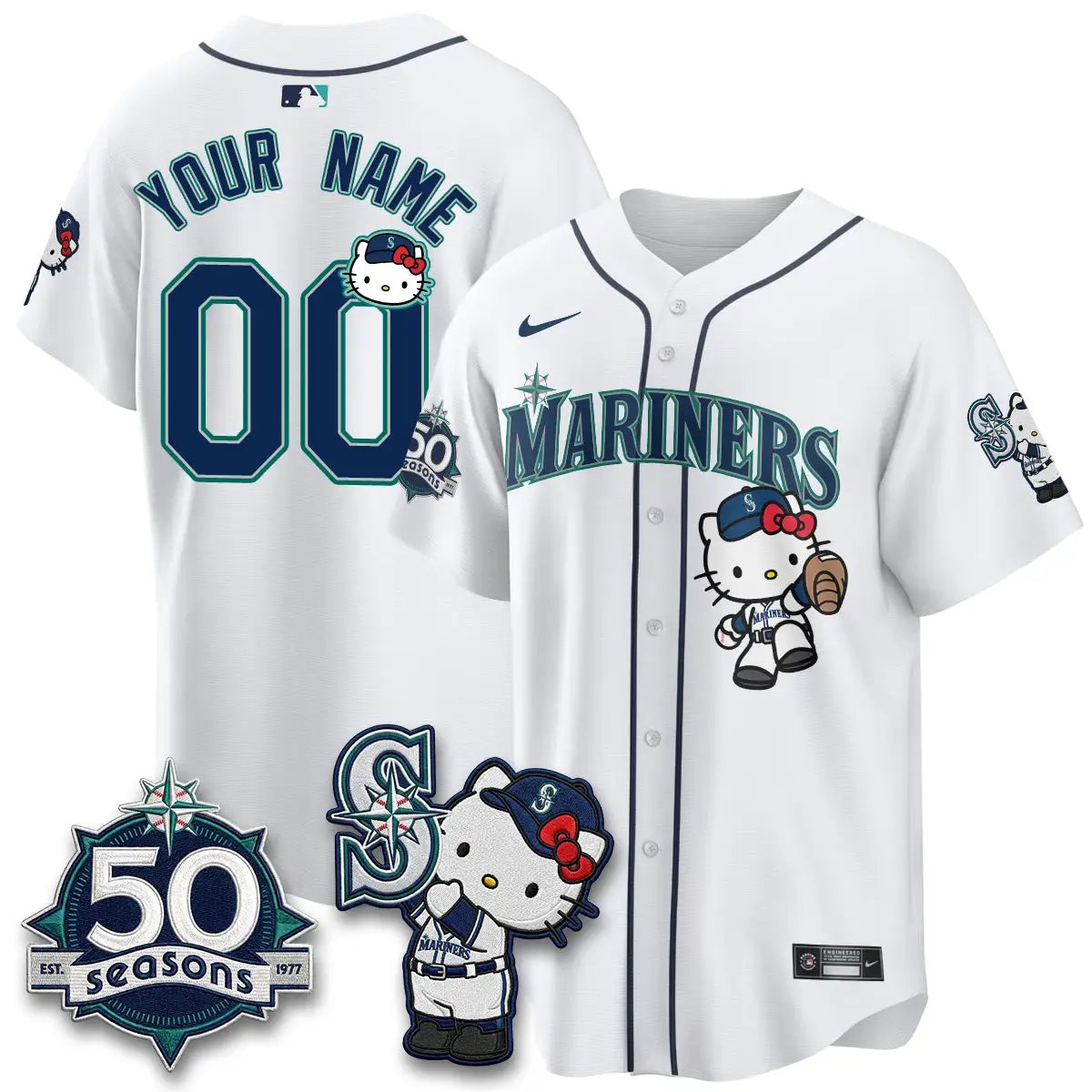 SEA x Meow KT Night Limited Custom Jersey - All Stitched V2 by Seattle Mariners