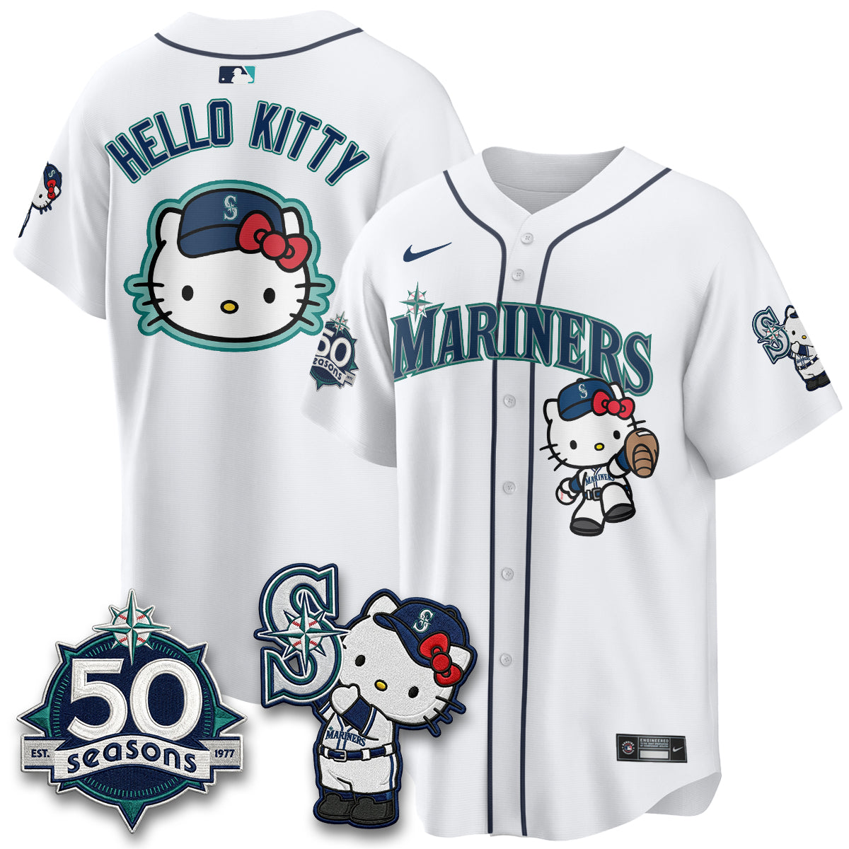 SEA x Meow KT Night Limited Jersey - All Stitched V2 by Seattle Mariners