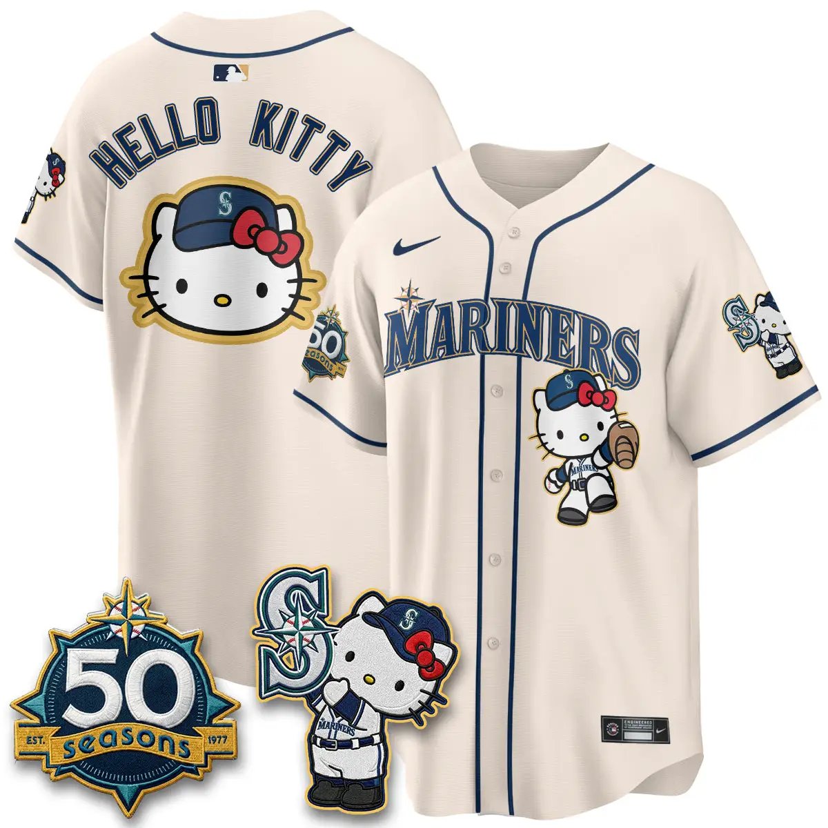 SEA x Meow KT Night Limited Jersey - All Stitched V2 by Seattle Mariners