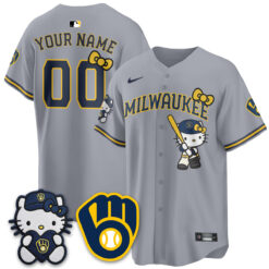 Milwaukee Brewers Meow KT Night Vapor Limited Custom Jersey - All Stitched by Milwaukee Brewers