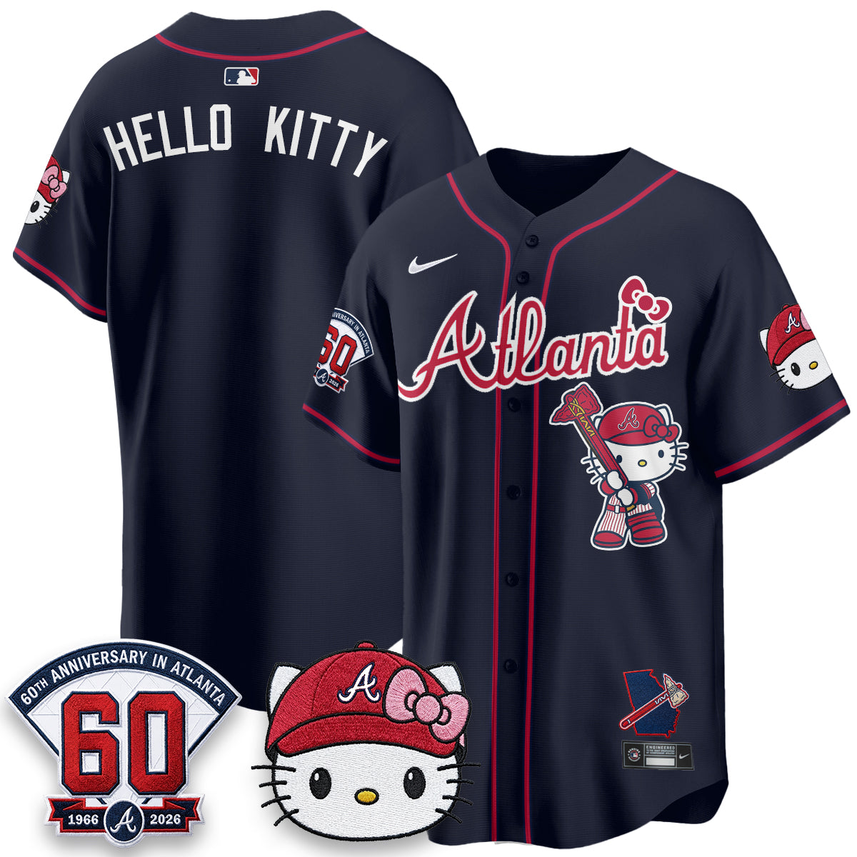 Atlanta Braves x Meow KT 2026 Vapor Limited Jersey - All Stitched by Atlanta Braves