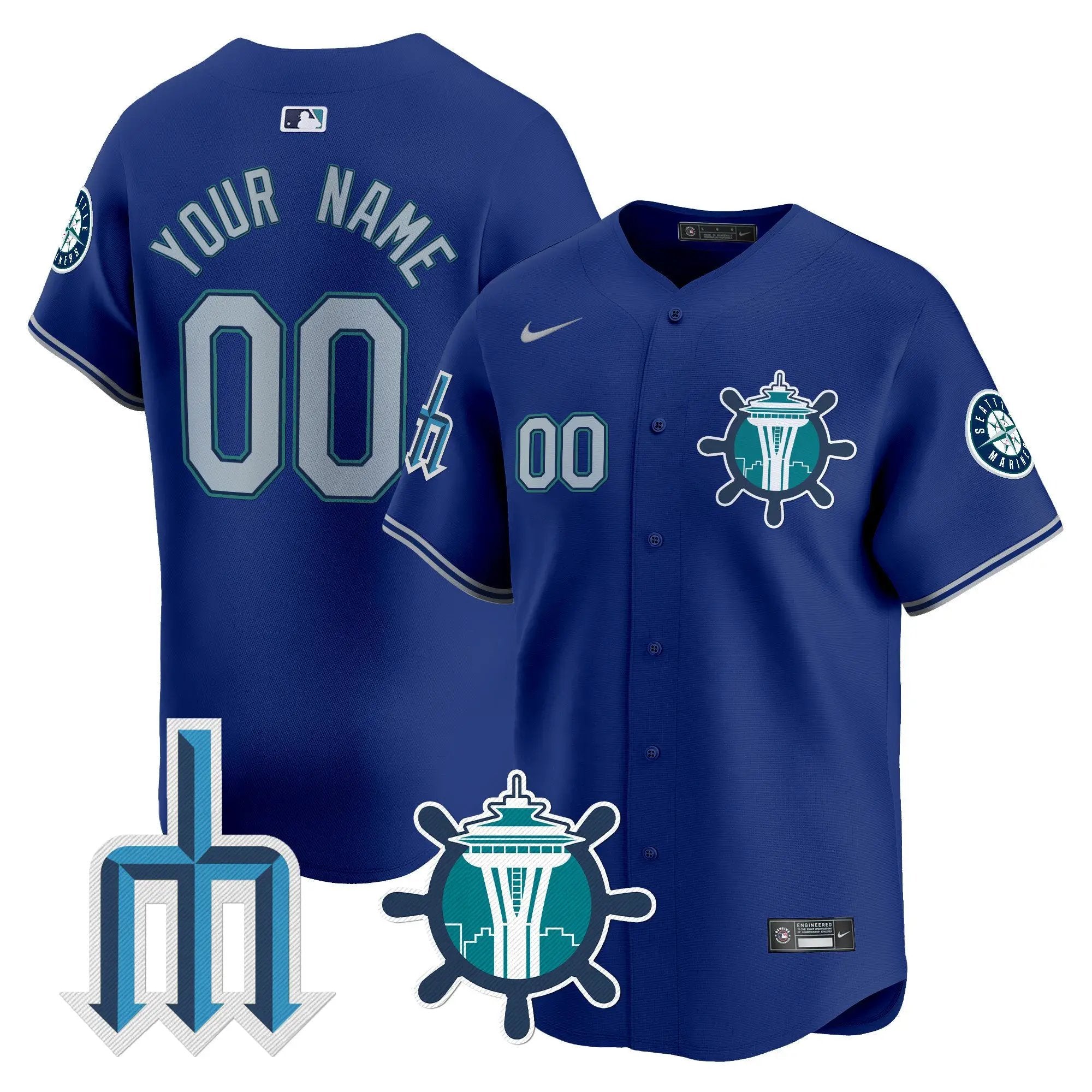 Seattle Mariners Trident Patch Vapor Premier Limited Custom Jersey - All Stitched by Digigearus