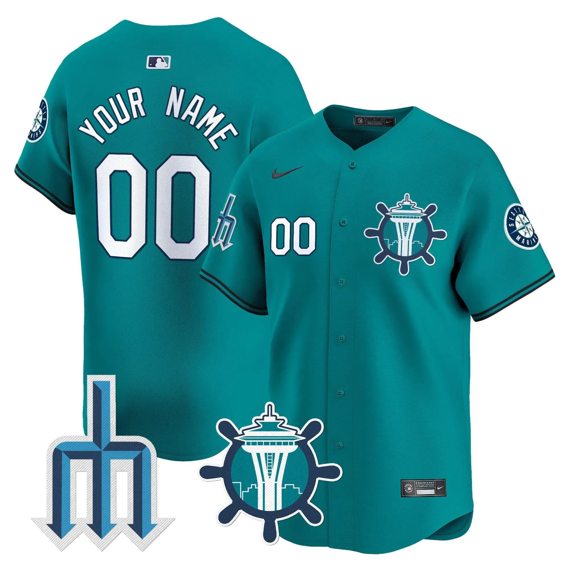 Seattle Mariners Trident Patch Vapor Premier Limited Custom Jersey - All Stitched by Digigearus