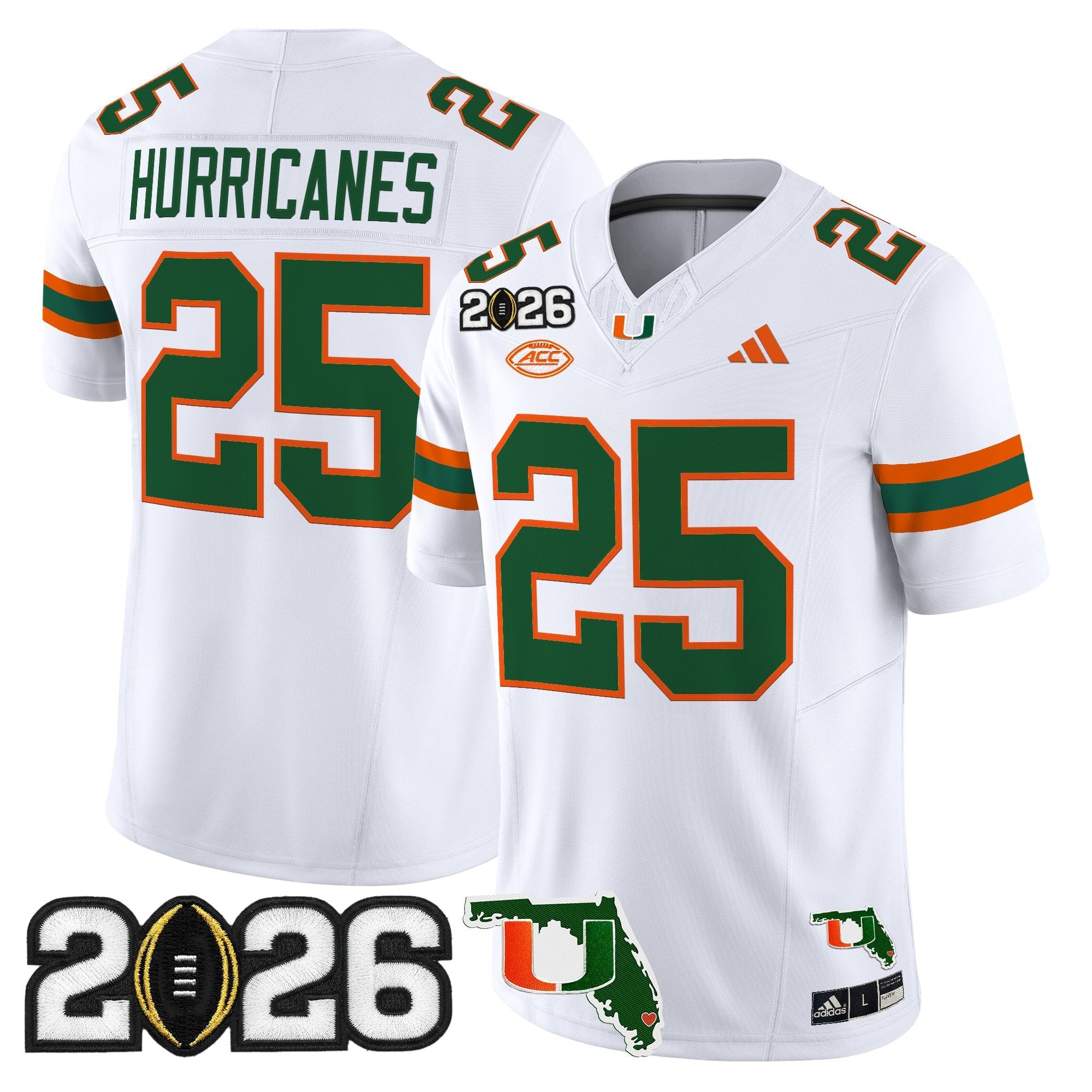 Miami Hurricanes 2026 CFP Final & Florida Patch Vapor Limited Jersey - All Stitched by Digigearus