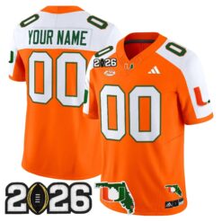 Miami Hurricanes 2026 CFP Final & Florida Patch Vapor Limited Custom Jersey - Stitched by Digigearus