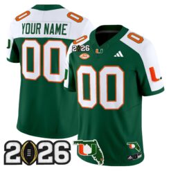 Miami Hurricanes 2026 CFP Final & Florida Patch Vapor Limited Custom Jersey - Stitched by Digigearus