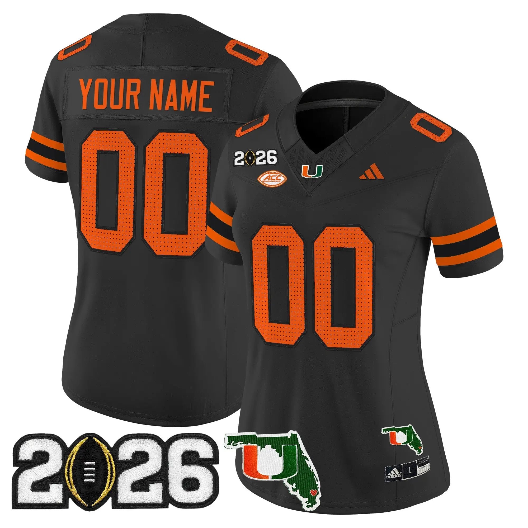 Miami Hurricanes 2026 CFP Final & Florida Patch Vapor Limited Custom Jersey - Stitched by Digigearus